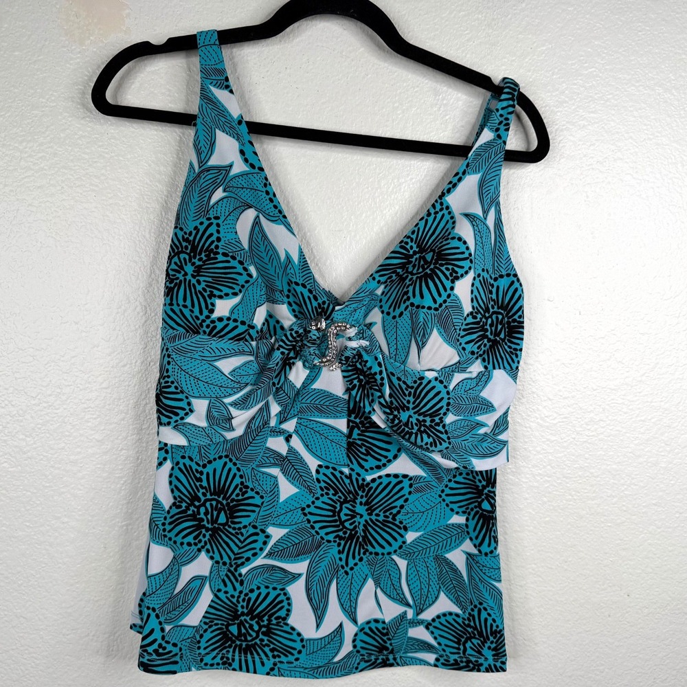 Vtg Cache Y2K 90's Babydoll Mob Wife Floral Rhinestone Snake Top Blue Size L